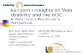 Random Thoughts on Web Usability and the W3C: A View from a Practioner’s Perspective
