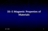 III–5 Magnetic Properties of Materials