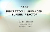 SABR SUBCRITICAL ADVANCED  BURNER REACTOR