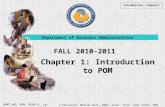 Chapter 1: Introduction to POM