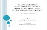 Transliteration involving English and Hindi languages using Syllabification Approach