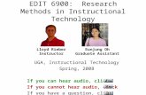 EDIT 6900:  Research Methods in Instructional Technology