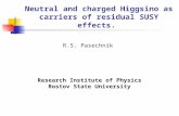 Neutral and charged Higgsino as carriers of residual SUSY effects.