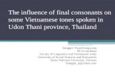 The influence of final consonants on some Vietnamese tones spoken in Udon Thani province, Thailand