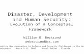 Disaster, Development  and Human Security: Evolution of a Conceptual Framework