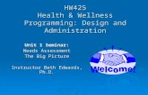 HW425 Health & Wellness Programming: Design and Administration