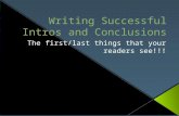 Writing Successful Intros and Conclusions