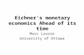 Eichner’s monetary economics Ahead of its time
