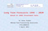 Long Term Forecasts 1946 - 2020 Based on SARB Investment Data Dr Johan Snyman