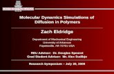Molecular Dynamics Simulations of  Diffusion in Polymers