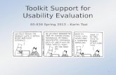 Toolkit Support for Usability Evaluation