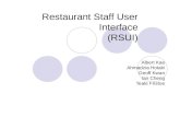 Restaurant Staff User Interface (RSUI)