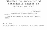 Studies on supercooled metastable states of vortex matter