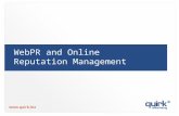 WebPR and Online Reputation Management