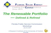 The Renewable Portfolio ---  Defined & Refined