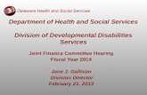 Department of Health and Social Services Division of Developmental Disabilities Services