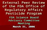 External Peer Review of the FDA Office of Regulatory Affairs Pesticide Program