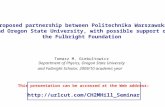 Proposed partnership between Politechnika Warszawska
