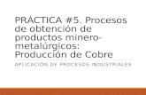PROCESOS DE OBTENCIÓN DE PRODUCTOS MINERO-METALÚRGICOS: PRODUCCIÓN DE COBRE