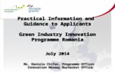 Practical Information and  Guidance to Applicants Green Industry Innovation Programme  Romania