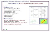 LECTURE  18:  FAST FOURIER TRANSFORM