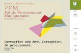 Corruption  and Anti- Corruption . In  procurement . Gustavo  Piga 9.6.2014