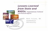 Lessons Learned from State and RHIOs:  Organizational, Technical and Financial Aspects