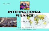 INTERNATIONAL FINANCE LECTURE NOTES