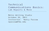 Technical Communications Basics:  Lab Reports & More