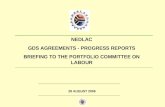 NEDLAC GDS AGREEMENTS - PROGRESS REPORTS BRIEFING TO THE PORTFOLIO COMMITTEE ON LABOUR
