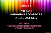 IMR 451: MANAGING RECORDS IN ORGANIZATIONS