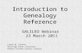 Introduction to Genealogy Reference