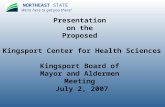 Presentation  on the  Proposed  Kingsport Center for Health Sciences Kingsport Board of