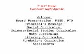 1 st  & 2 nd  Grade Curriculum Night Agenda