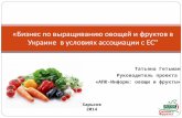«Бизнес по выращиванию овощей и  фруктов в Украине  в условиях ассоциации с  ЕС"