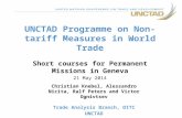 UNCTAD Programme on Non-tariff Measures in World  Trade
