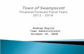 Town of Swampscott Financial Forecast Fiscal Years  20 12 –  201 6
