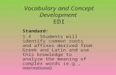 Vocabulary and Concept Development  EDI