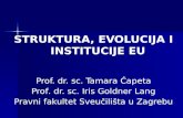 STRUKTURA, EVOLUCIJA I INSTITUCIJE EU Prof .  dr .  sc . Tamara  Ćapeta