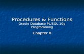 Procedures & Functions Oracle Database PL/SQL 10g Programming
