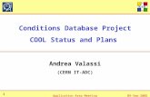 Conditions Database Project COOL Status and Plans