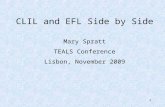 CLIL and EFL Side by Side Mary Spratt TEALS Conference Lisbon, November 2009