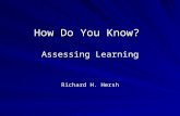 How Do You Know?  Assessing Learning