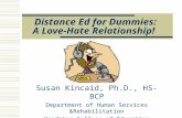 Distance Ed for Dummies:  A Love-Hate Relationship!