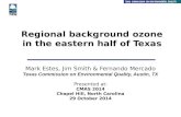 Regional background ozone in the eastern half of Texas