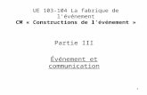 UE 103-104 La fabrique de l’événement CM « Constructions de l’événement »