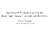 An Efficient  Multigrid  Solver for (Evolving) Poisson Systems on Meshes