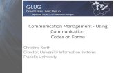Communication Management - Using Communication  Codes  on Forms