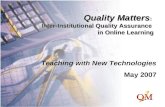 Quality Matters :  Inter-Institutional Quality Assurance  in Online Learning