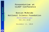 Presentation at  CLASP Conference